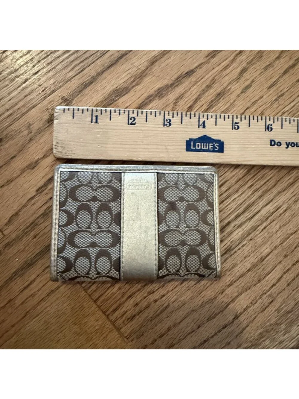 Coach Tan Brown Gold Wallet